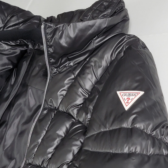 Guess Women’s Quilted Puffer Jacket Black 22LMP808 Size XL New - Picture 7 of 15
